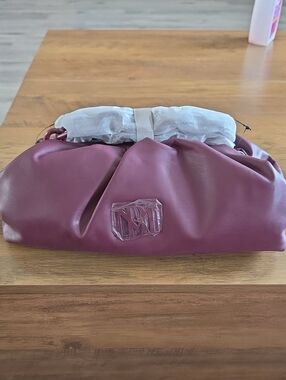 Badgley Mischka Gathered Clutch in Plum